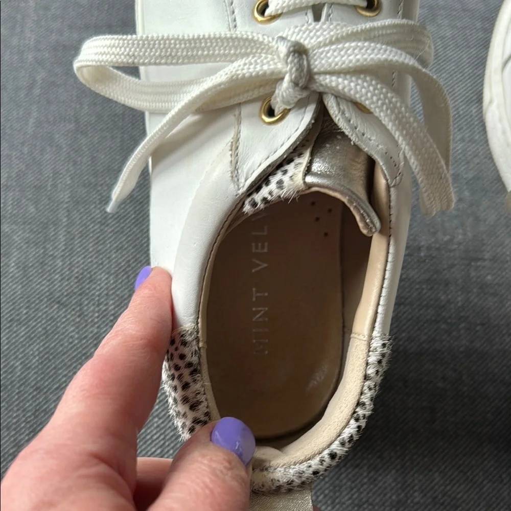 Mint Velvet Women's White Leather Sneakers - Picture 9 of 14
